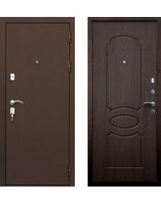Дверь эконом: антивандальное полимерное покрытие, цвет "Медный антик"+ МДФ (7 мм) цвет "Венге" купить с установкой